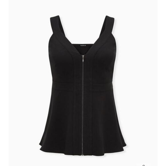NWT Torrid Peplum Crepe Zip-Front Top 3 3X 22-24 - Picture 3 of 8